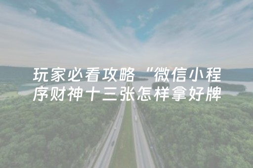 玩家必看攻略“微信小程序财神十三张怎样拿好牌”（小程序必赢神器)