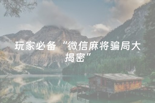实测分享“麻将机助赢神器（专用辅牌神器免安装）