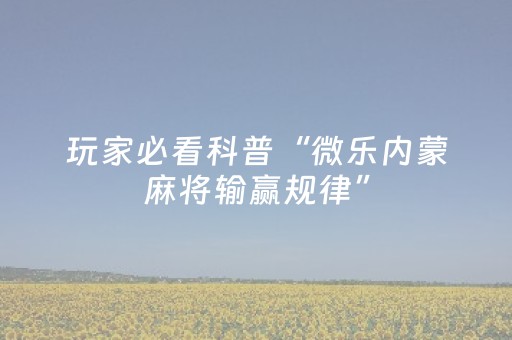 玩家实测“手机打麻将作蔽器具（专用辅牌神器免安装）