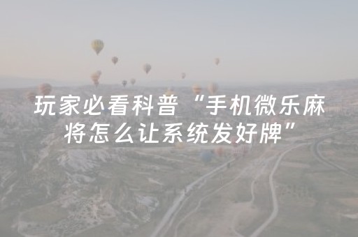 玩家实测“微乐海南麻将助赢神器（助赢神器通用版）