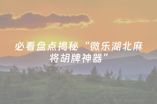 玩家必备教程“免安装麻将机控牌器手机专用（专用辅牌神器免安装）