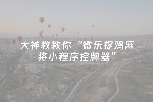 玩家实测“微乐甘肃麻将怎么可以胡牌几率高（专用辅牌神器免安装）