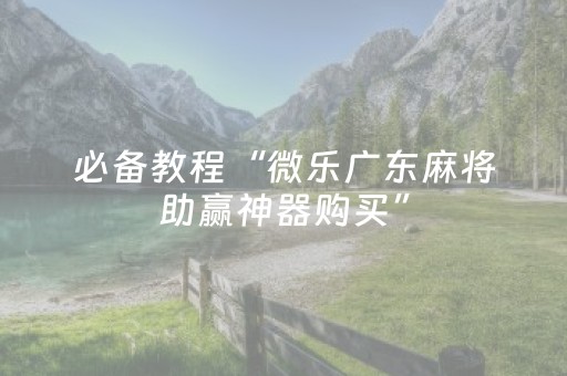 必备教程“微乐广东麻将助赢神器购买”（开挂辅助插件)