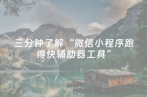 三分钟了解“微信小程序跑得快辅助器工具”（怎么增加胜率)