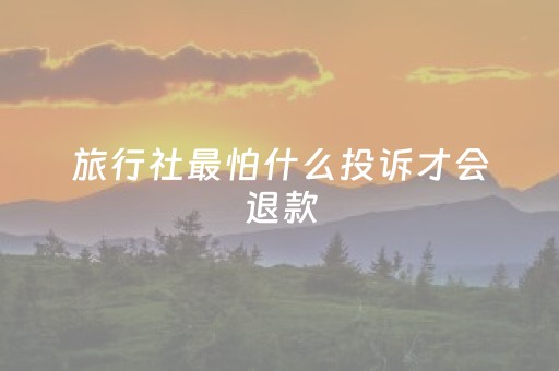 旅行社最怕什么投诉才会退款（旅游被骗如何投诉）