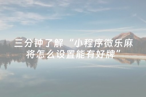 玩家必备教程“微信小程序雀神辅助器安卓版（助赢神器通用版）