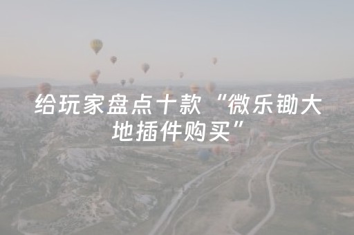 给玩家盘点十款“微乐锄大地插件购买”（规律确实有挂)
