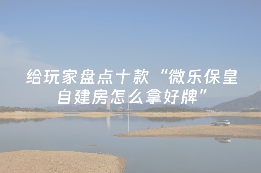 给玩家盘点十款“微乐保皇自建房怎么拿好牌”（有没有猫腻)