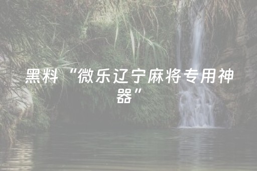 玩家实测“微信麻将助赢神器（助赢神器通用版）