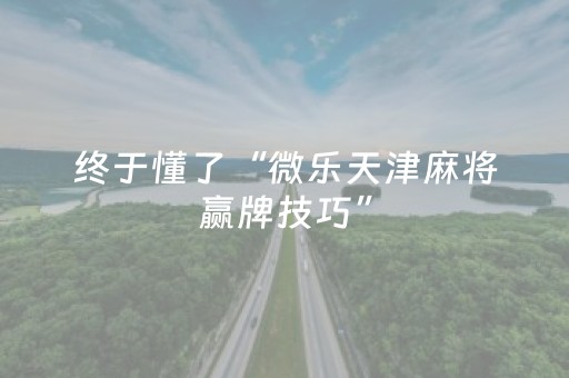 终于懂了“微乐天津麻将赢牌技巧”（插件开挂免费AI)