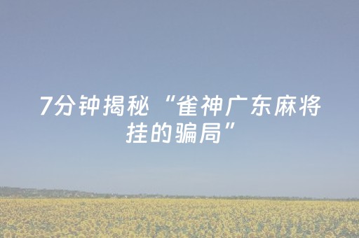 玩家必备教程“雀神广东麻将怎么让系统发好牌（助赢神器通用版）