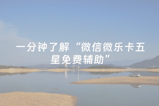 一分钟了解“微信微乐卡五星免费辅助”（开挂辅助插件)