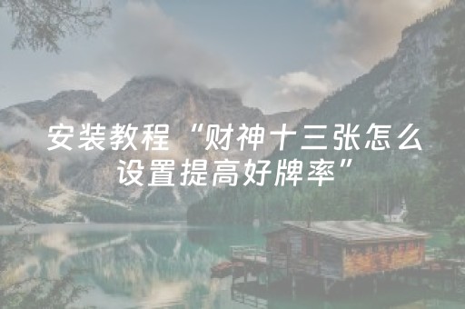 安装教程“财神十三张怎么设置提高好牌率”（通用挂软件多少钱)