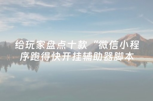 给玩家盘点十款“微信小程序跑得快开挂辅助器脚本”（有没有猫腻)