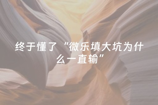 终于懂了“微乐填大坑为什么一直输”（规律确实有挂)