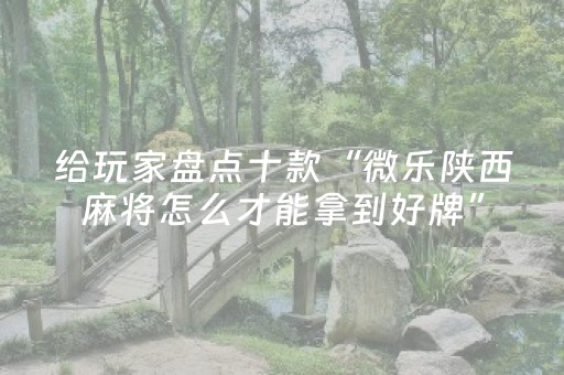 给玩家盘点十款“微乐陕西麻将怎么才能拿到好牌”（小程序怎么才会赢)