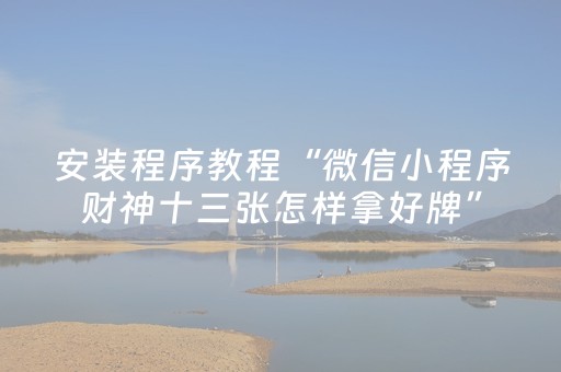 安装程序教程“微信小程序财神十三张怎样拿好牌”（为什么有人一直赢)