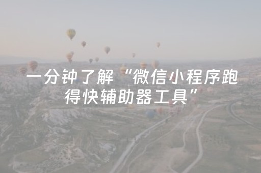一分钟了解“微信小程序跑得快辅助器工具”（挂件神器)