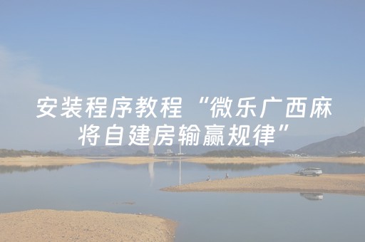 安装程序教程“微乐广西麻将自建房输赢规律”（辅助器通用版)