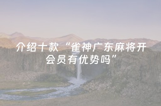 介绍十款“雀神广东麻将开会员有优势吗”（怎么增加胜率)