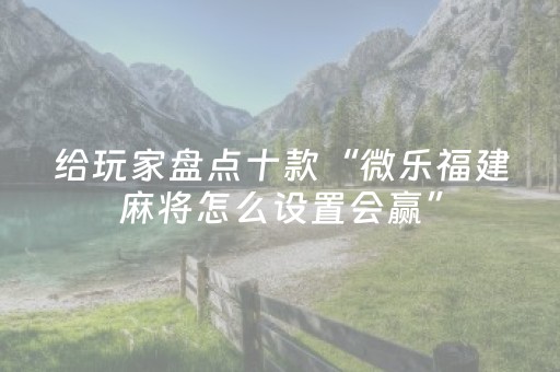 给玩家盘点十款“微乐福建麻将怎么设置会赢”（万能开挂神器)