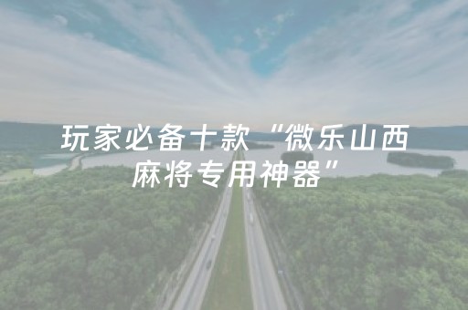 玩家必备十款“微乐山西麻将专用神器”（怎么提高胜率)
