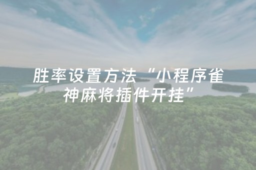 胜率设置方法“小程序雀神麻将插件开挂”（装挂怎么安装)