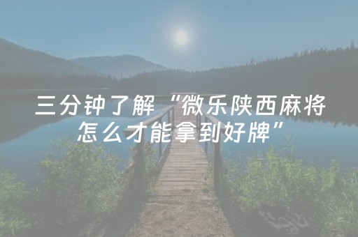 三分钟了解“微乐陕西麻将怎么才能拿到好牌”（确实有插件吗)