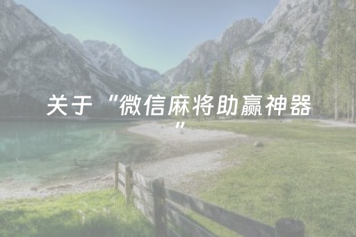 关于“微信麻将助赢神器”（免费辅助)