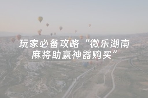 玩家必备攻略“微乐湖南麻将助赢神器购买”（助攻神器)