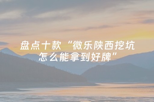 盘点十款“微乐陕西挖坑怎么能拿到好牌”（控牌神器)
