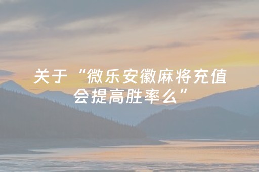 玩家必备教程“微乐麻将小程序胡牌神器（专用辅牌神器免安装）