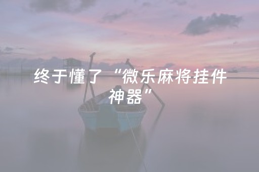 终于懂了“微乐麻将挂件神器”（输赢有什么规律)