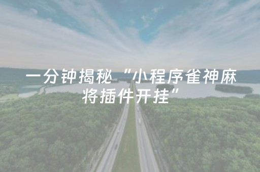 一分钟揭秘“小程序雀神麻将插件开挂”（究竟是不是有挂)