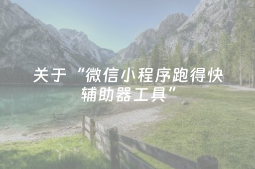 关于“微信小程序跑得快辅助器工具”（必赢神器免费安装)
