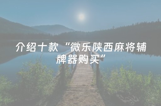 介绍十款“微乐陕西麻将辅牌器购买”（小程序怎么才会赢)
