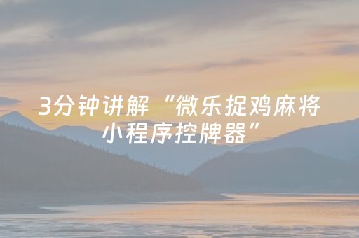 终于发现了“微乐手机麻将助赢神器”（详细透视教程）-哔哩哔哩