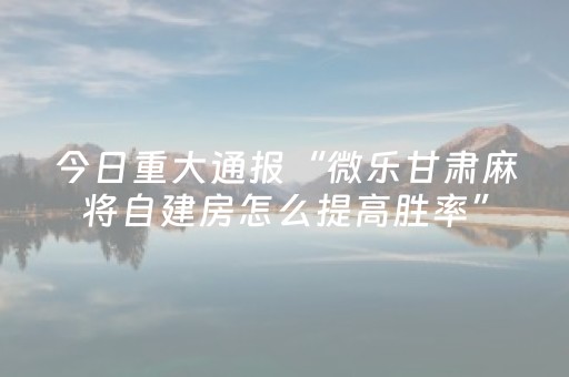 实测辅助“科乐麻将为啥一直输（助赢神器通用版）