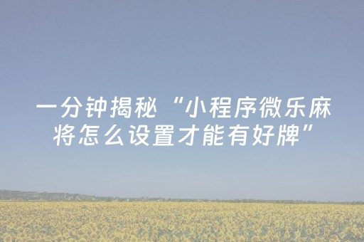 终于发现了“微乐麻将系统发牌规律（专用辅牌神器免安装）
