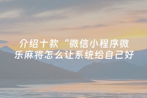 分享辅助“微乐广东麻将神器（助赢神器通用版）