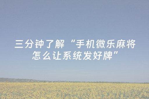 实测教程“微乐麻将系统出牌规律（专用辅牌神器免安装）