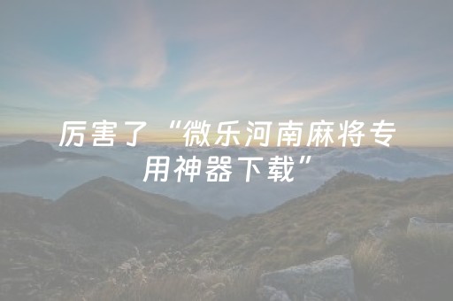 必看教程“微乐湖南麻将挂件神器通用（专用辅牌神器免安装）