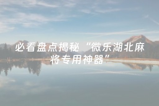 实测辅助“手机麻将程序专用器”（详细透视教程）-哔哩哔哩