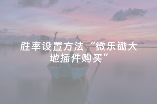 胜率设置方法“微乐锄大地插件购买”（胜负规律拿好牌)