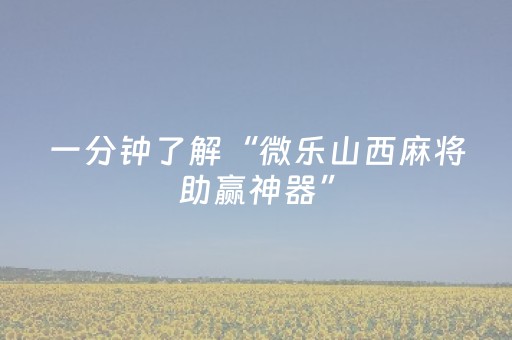 终于发现“微乐山西麻将助赢神器可试用（专用辅牌神器免安装）