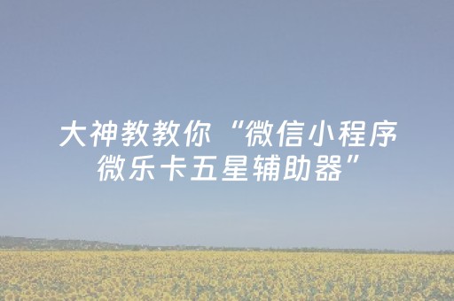 胜率设置方法“微信小程序微乐麻将怎么提高胜率（专用辅牌神器免安装）