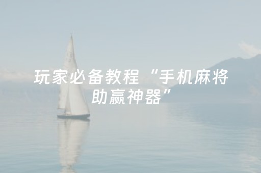 必看教程“微乐四川麻将挂件神器（专用辅牌神器免安装）