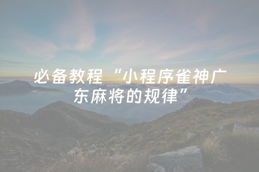 必看教程“微乐海南麻将挂先试用后付款（助赢神器通用版）