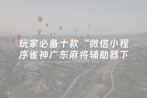 我来教大家“雀神小程序辅助app下载（专用辅牌神器免安装）