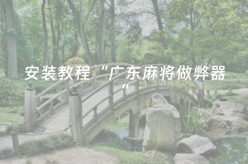 安装教程“广东麻将做弊器”（是否能开挂)